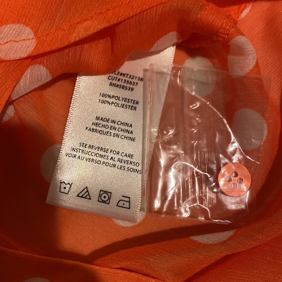 NWT Kut from the Kloth Jasmine Top in Orange Polka Dot - Picture 8 of 8